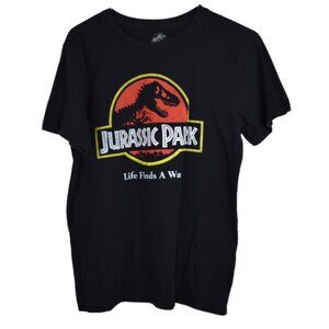 Jurassic Park Shirt L Adult Unisex Life Finds a Way Graphic Print Tee Cotton